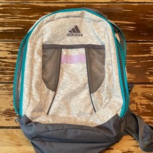 EUC Adidas Girls Backpack with water bottle pouch